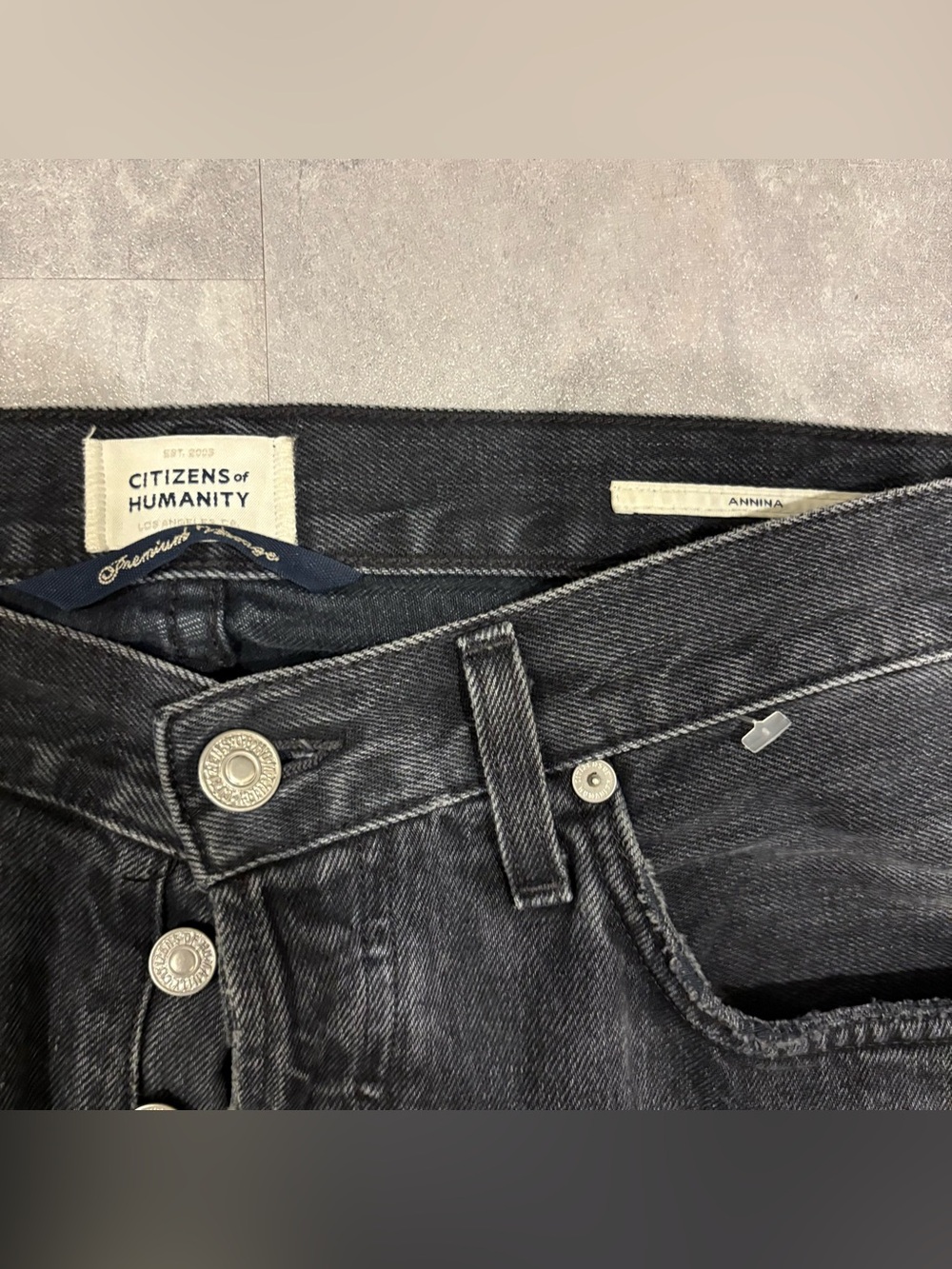 CITIZENS OF HUMANITY COH Annina High Waist Relaxed Wide Leg Jeans Black Sz 26 - Picture 5 of 16